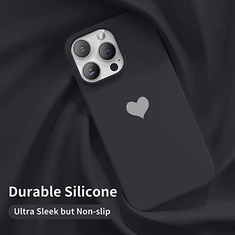 Lovely Love Candy Color Soft Case For iPhone 15 14 13 12 11 Pro XS Max X XR SE 2022 2020 7 8 Plus 6S Liquid Silicone Matte Cover