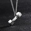 Gym Dumbbell Pendant Necklace Men And Women Sports Barbell Pendant  Chain Necklace Man Accessories Holiday Gift