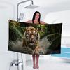 1pc tiger Print towel Sports Quick-Drying Super Absorbent Camping Towel Super Soft Lightweight Gym Swimming Yoga Beach Towel