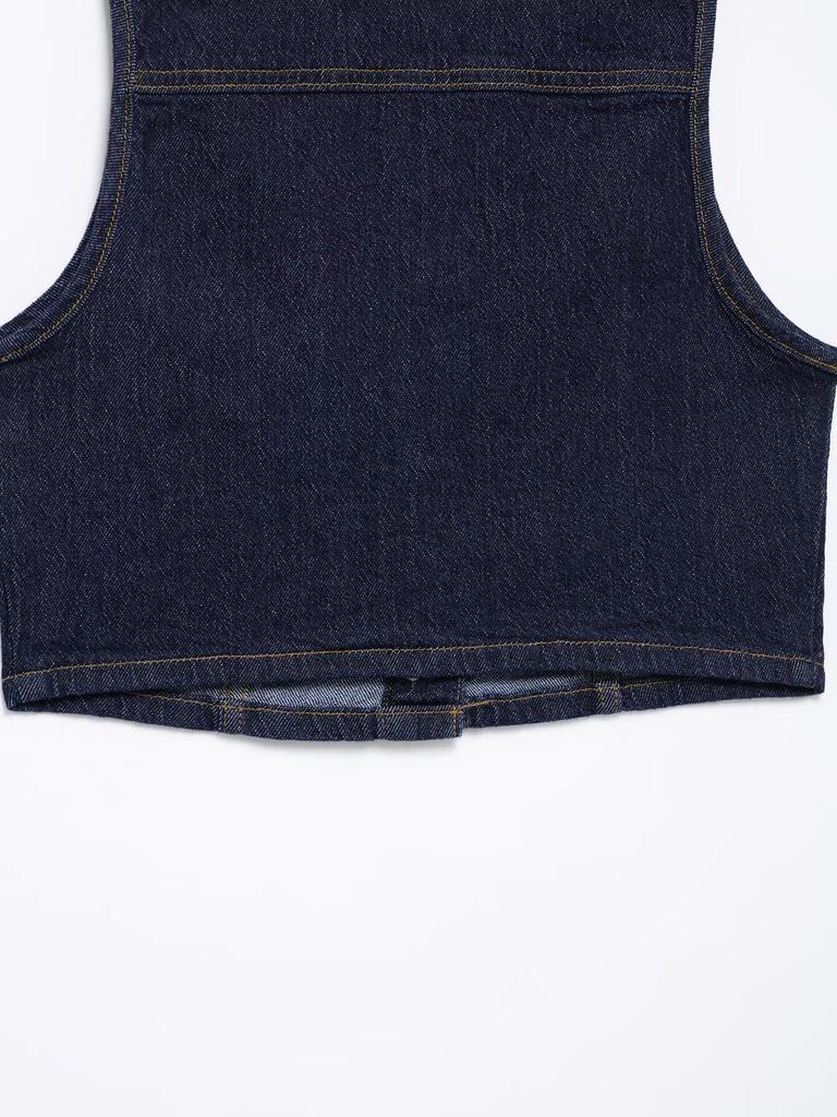 European & American Style 2025 Spring Fashion Set: Denim Vest & Wide-Leg Pants