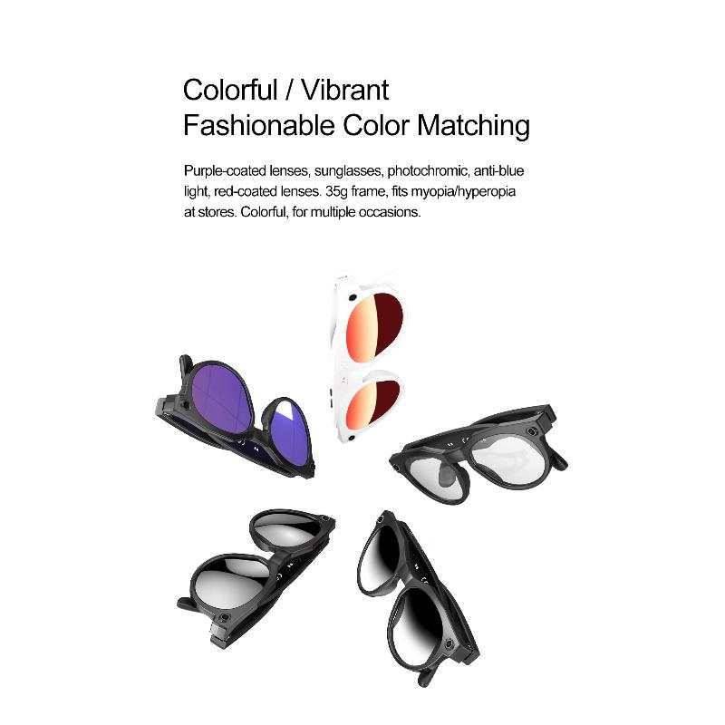 Multifunctional Smart AI Photo Glasses 100+ Language Translation Object Recognition 800W Pixel Video Recording Bluetooth Call Smart Eyeglasses Unisex