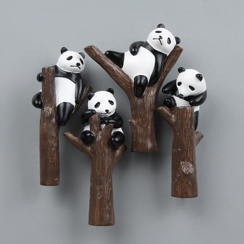 Panda Lying On The Tree Branch Creative Magnetic Buckle Refrigerator Magnet Suction Magnetic Sticker Home Decoration Po Wall