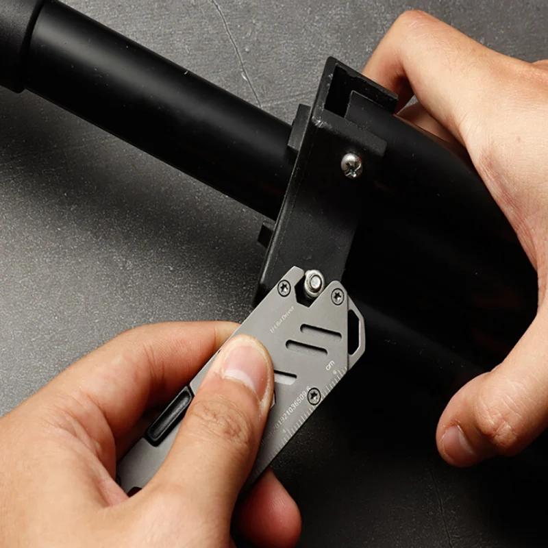 Stainless Steel EDC Folding Utility Knife, Multifunctional Paper Cutter, Manual Knife, Bottle Opener, Key for Camping, Hiking