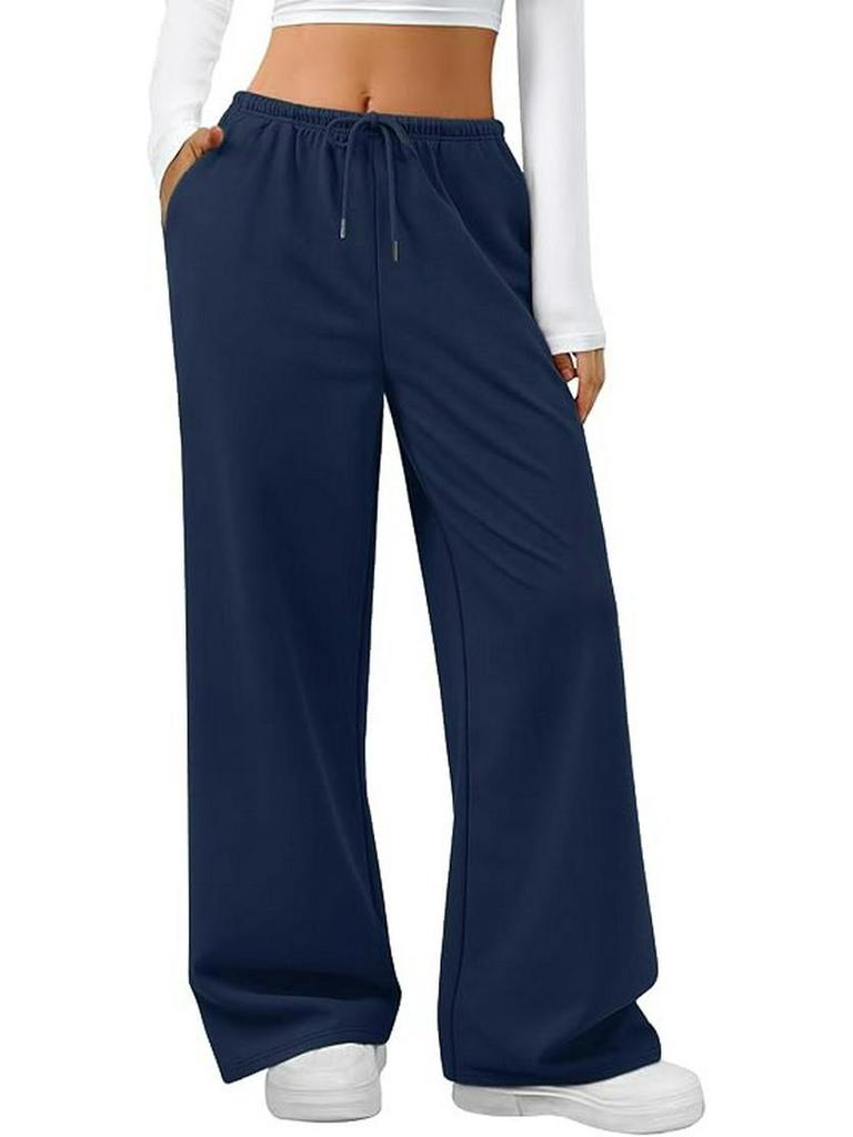 Summer Women's Jogging Pants - Elastic Waist, Solid Color, Plus Size, US Sizes, Drawstring Sweatpants