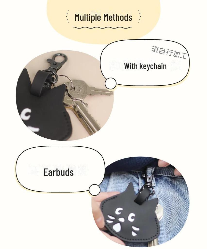 Breloc cu pisică surprinsă: Husă cheie auto unisex și pandantiv drăguț pentru geantă de depozitare