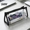 Portable Makeup Gadget Pouch Transparent PVC Pencil Case, Large Capacity Waterproof Stationery Korean Style Holder Organizer, Durable Zipper