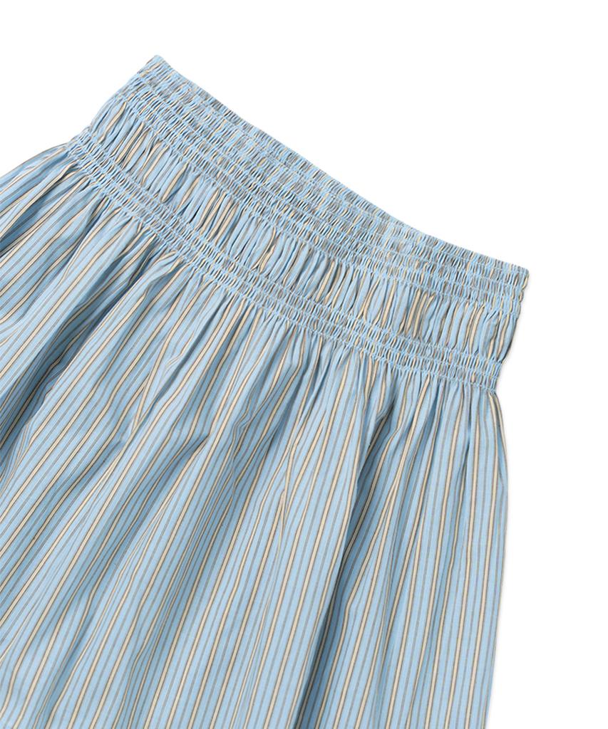 Without Summer Striped Flare Skirt_Sky Blue