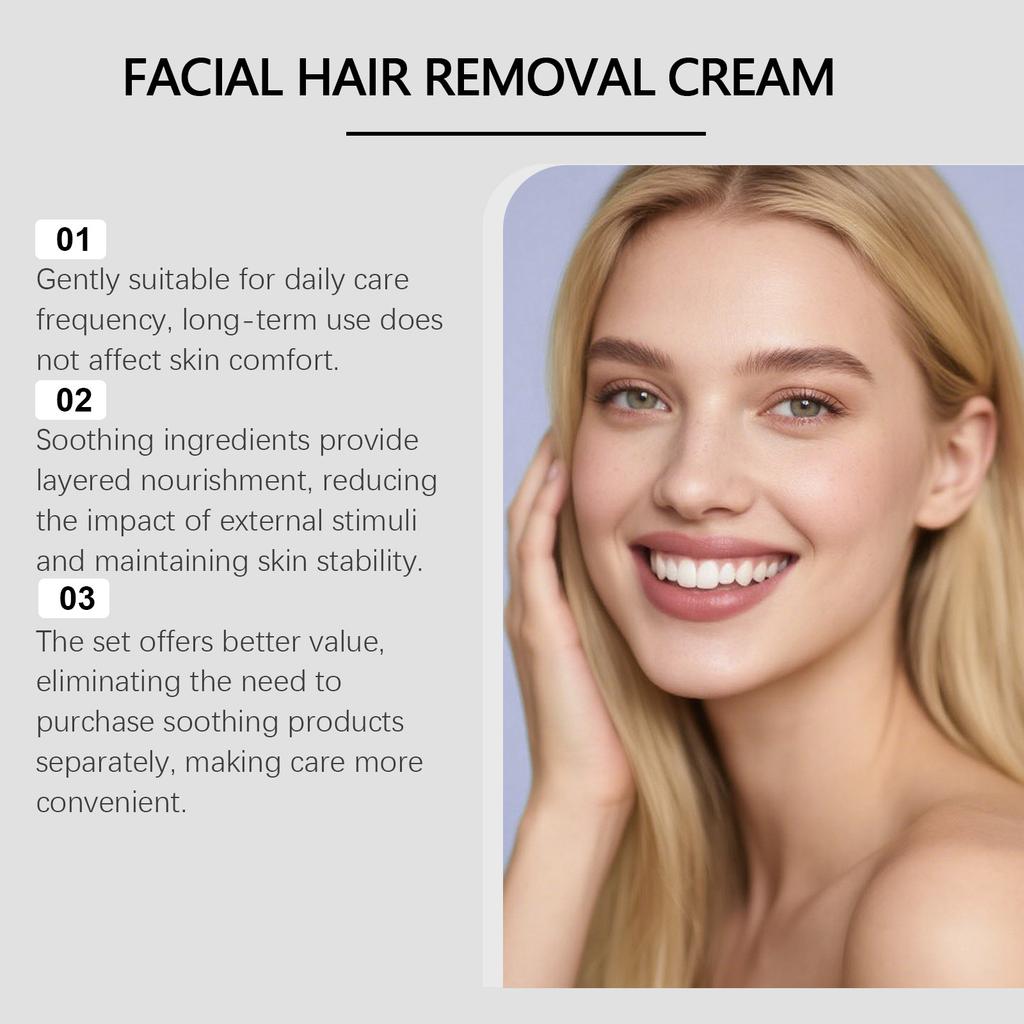 Upper Lip And Chin Hair Removal Lotion, Hair Removal Lotion Set, Including Soothing Lotion