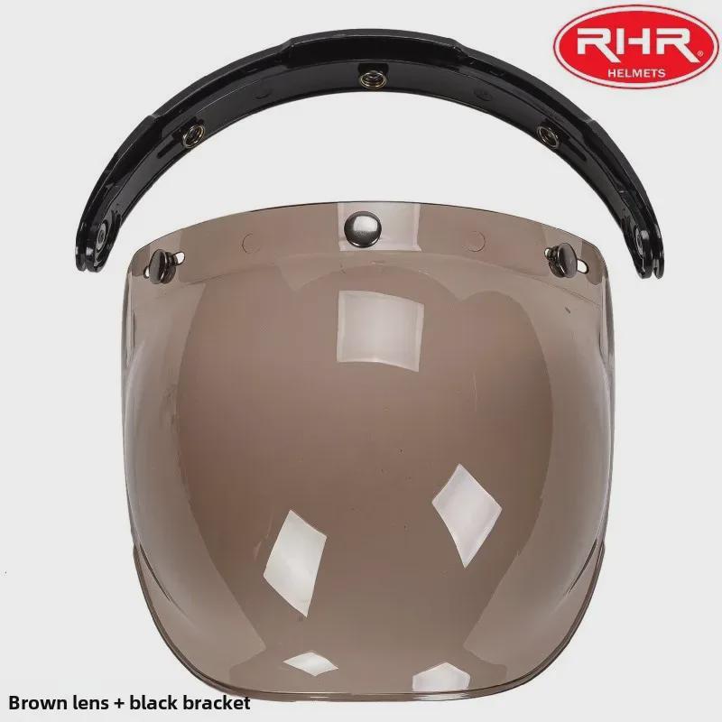 Japanese Three-Button Bubble Lens Motorcycle Helmet