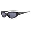 2PACK Fashion Candy Colour Retro Cat Eye Oval Sunglasses Black Small Frame Y2K UV Protective Sunglasses Outdoor Party Glasses