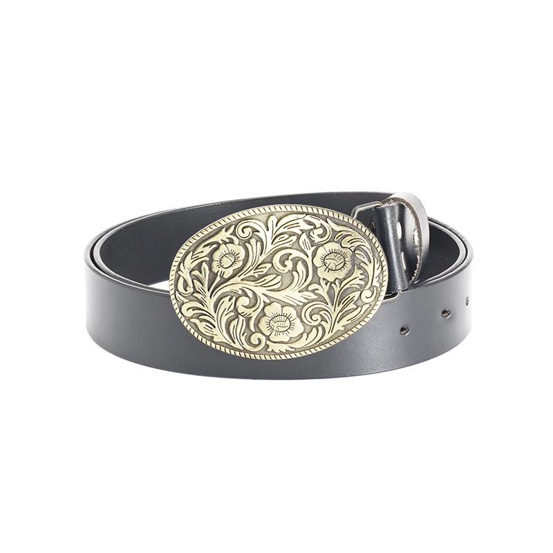 Lycoris Radiata Gentlemen's Leather Waistband - Whole Piece Cowhide Trousers Belt