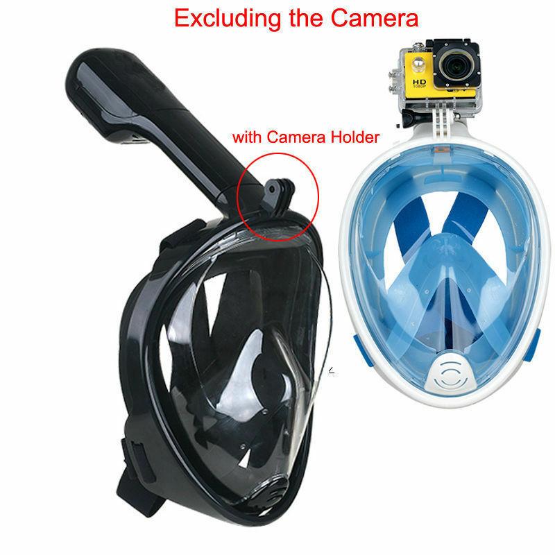 Full Face Snorkeling Mask 180 degrees  View Mask for Kids with Bonus Earplugs (Black S M for Kid)