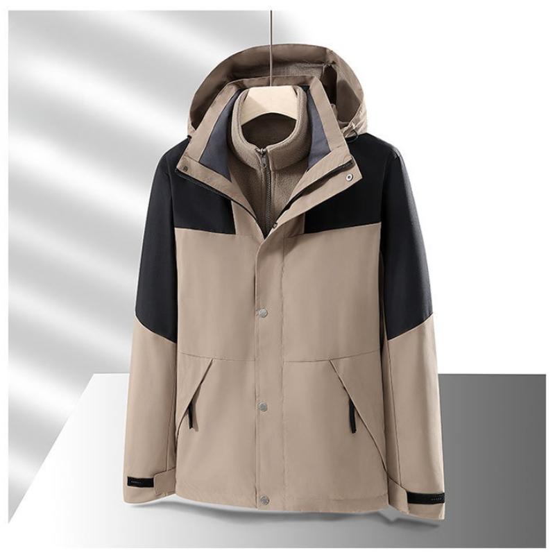 Veste d'extérieur pour couple, deux pièces détachables, automne et hiver, veste trois-en-un coupe-vent et imperméable