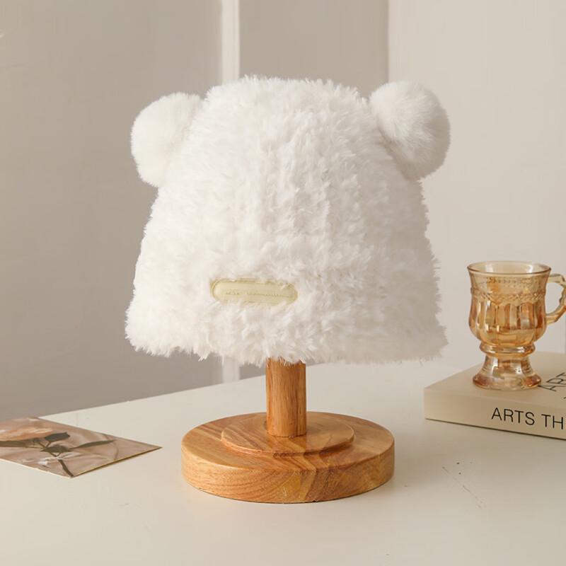 Winter Little Bear Plush Knitted Beanie
