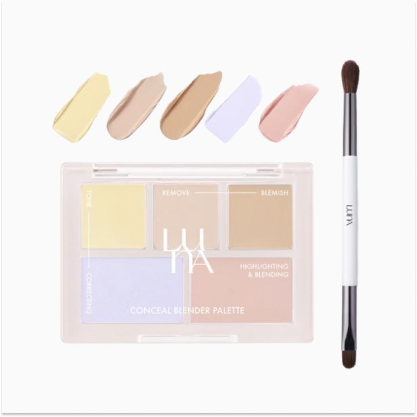 Luna Conceal Blender Palette 6g + Dual Brush Set