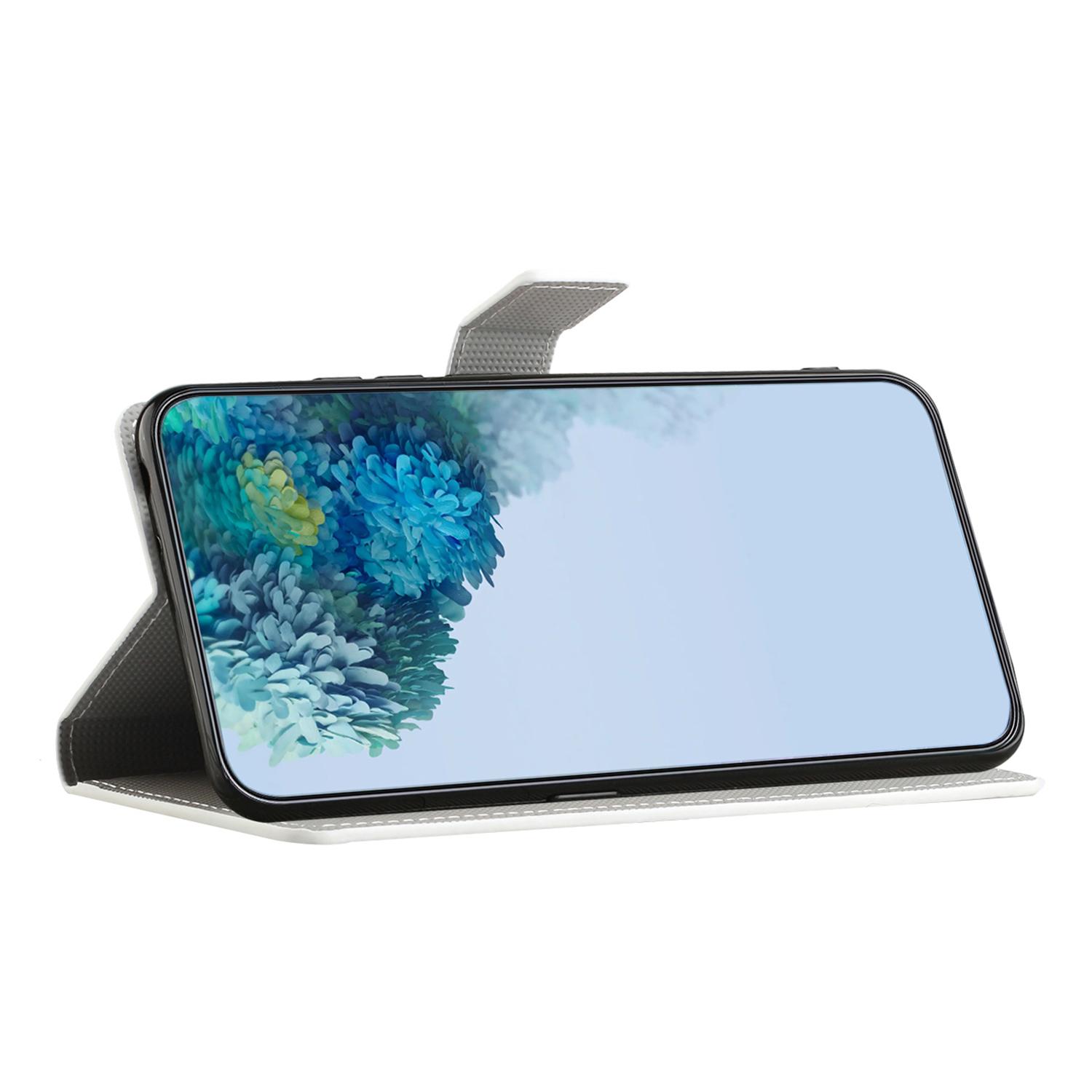 

Leather Stand Phone Case For Motorola Moto E13 4G,Pattern Printing Magnetic Wallet Cover Blue Butterfly