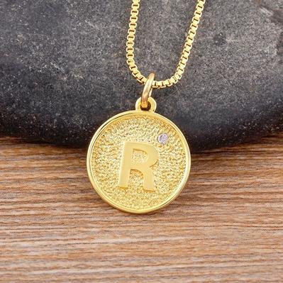 Nidin New Trendy Initial 26 Letters Pendant Charm Name Necklaces Cubic Zirconia Statement Jewelry Party Gifts For Women Men