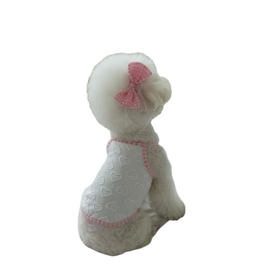 Breathable Summer Puppy Clothes Bow Clip Dog Clothing with Bow Clip Cute Dog Vest Girls Pet
