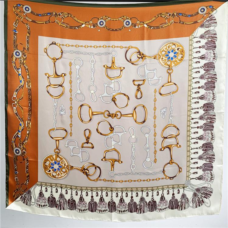 Hangzhou Silk Scarf Women's Spring and Autumn Korean Version Versatile 111 Satin Square Scarf Mulberry Silk Scarf Shawl