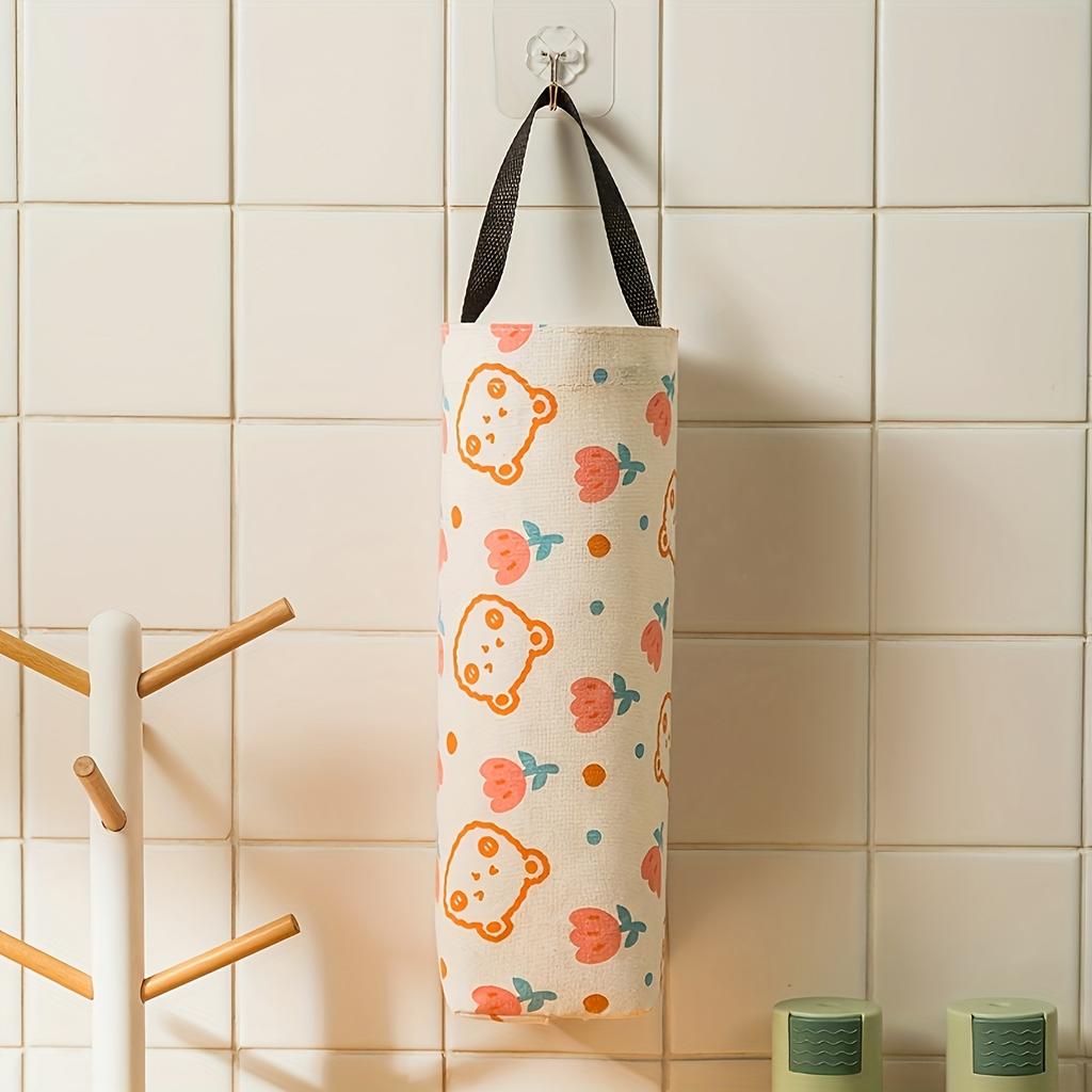 Floral & Fruit Pattern Hanging Storage Bag for Kitchen - Organize Grocery Bags, Tidy Up Spaces, and Keep Your Kitchen Neat