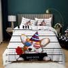 Cute Cartoon Dog Bedding Sets Spotted Dog Bulldog Comforter Bed Cover Duvet Cover Pillow Case 2-3 Pieces Sets Kids Adult Size