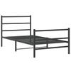 Metal Bed Frame with Headboard and Footboard Black 107 X 203 Cm