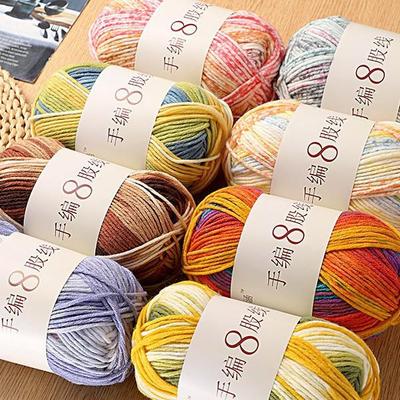 Farbverlauf Elfenmütze & Schal Handgestrickt Wolle: 8-fädiger dicker Garnknäuel mit Sprühpunkten für DIY-Projekte