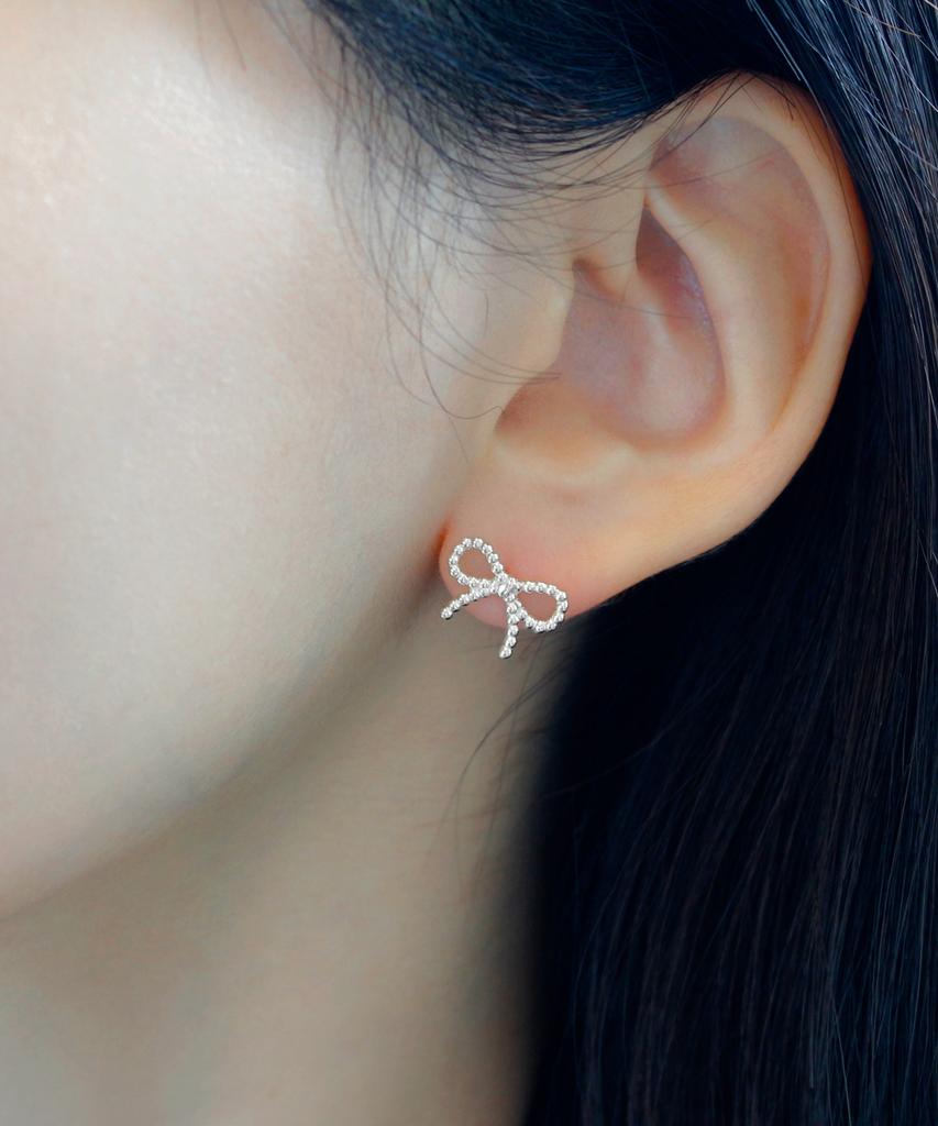 47Bag 925 Silver Ribbon Silver Earrings Hola