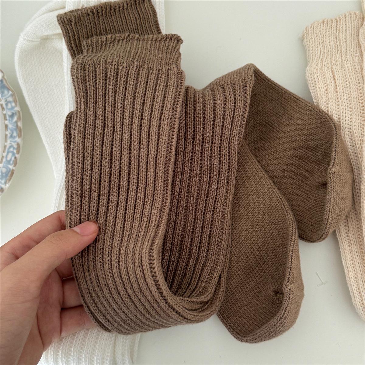 

Ботинки бокен, носки из толстой пряжи, ретро носки средней длины с двойной иглой, длинные носки на осень и зиму 1 pair кофейный