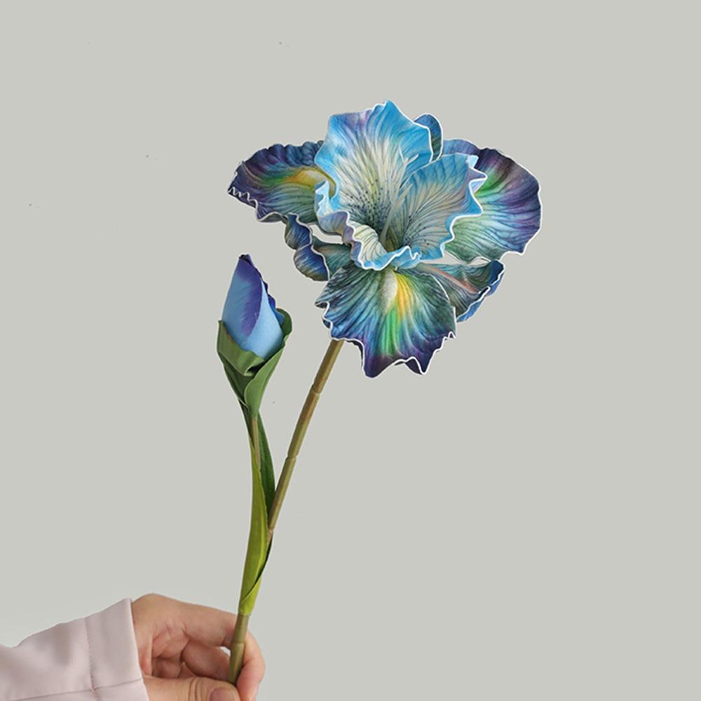 

2pcs 45cm Artificial Alice Iris Flowers Real Touch Silk Fake Flower Wedding Party Decor синий