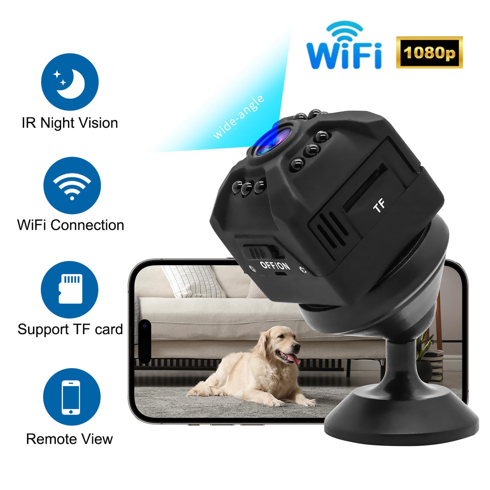 

Міні бездротова моніторна камера 1080P Smart WiFi Камера безпеки Вбудована батарея Підтримує роботу вночі чорний