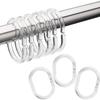 Cârlige Transparente în Formă de C pentru Perdea de Duș - Pachet de 12