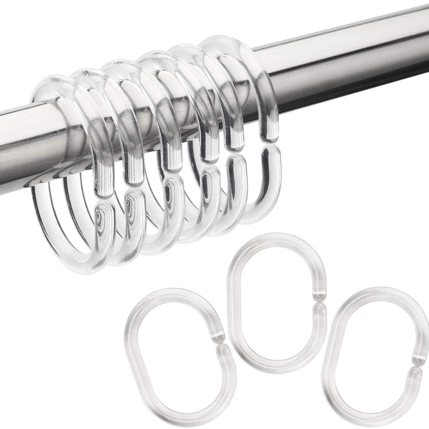 

Прозорі гачки для душової завіси С-подібної форми - Набір 12 шт. 12 pcs/box прозорий