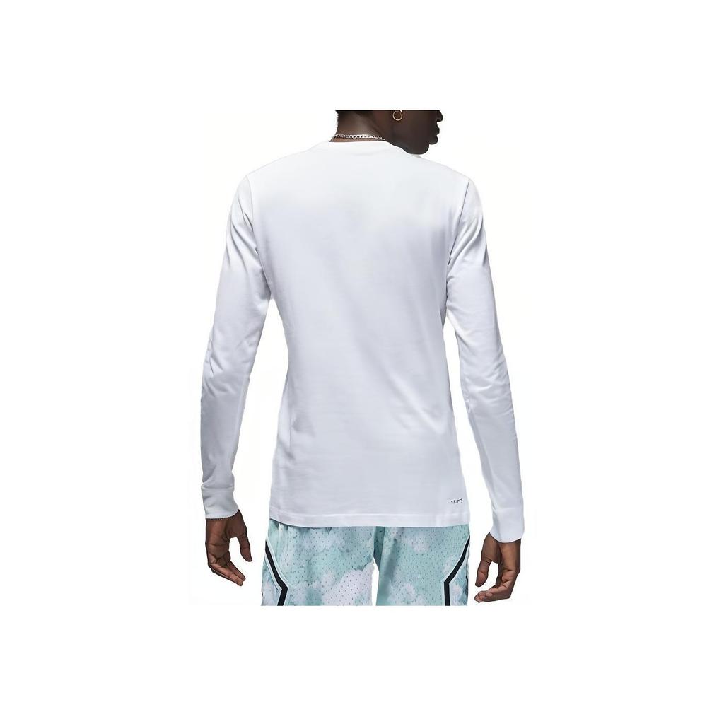 Jordan Sport Logo Letter Print Long Sleeve T-Shirt Men Tops White FD7004-100