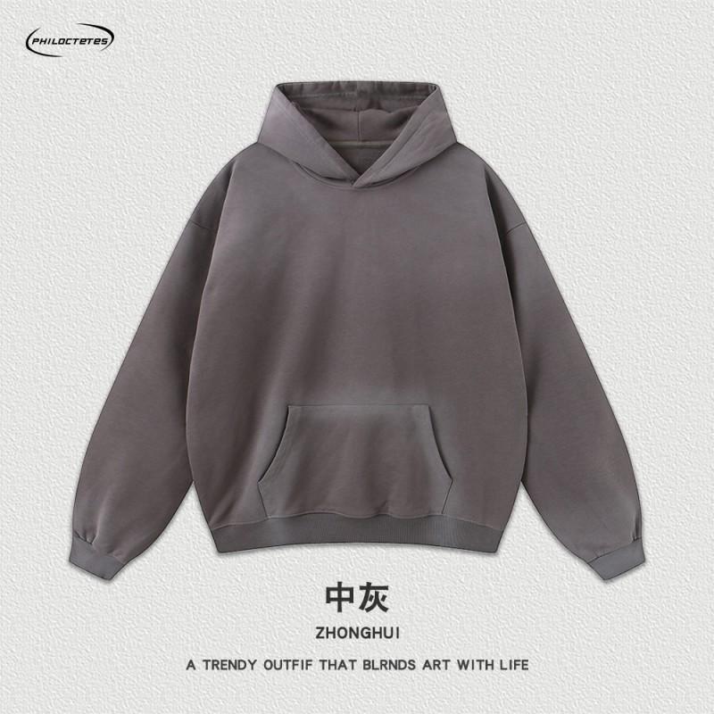 Unisex Oversized Used Washed Hoodie Streetwear Baumwoll-Sweatshirt Winter Freizeit Lockerer Schnitt