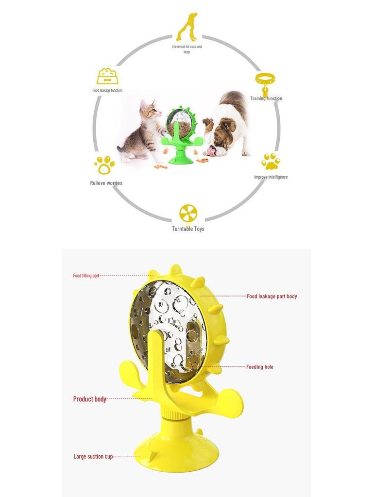 Pet Toys: Small Puppy Teaser & Cat Slow Feeder Windmill
