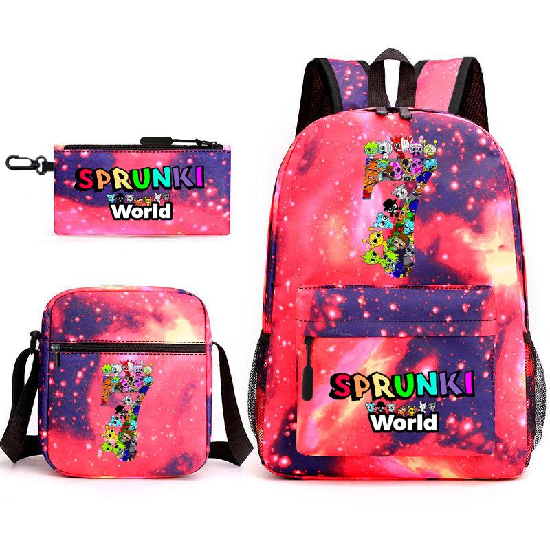 Rhythm box cartoon animation primary school schoolbag sprunki fourth grade lightweight burden reduction large capacity backpack bag