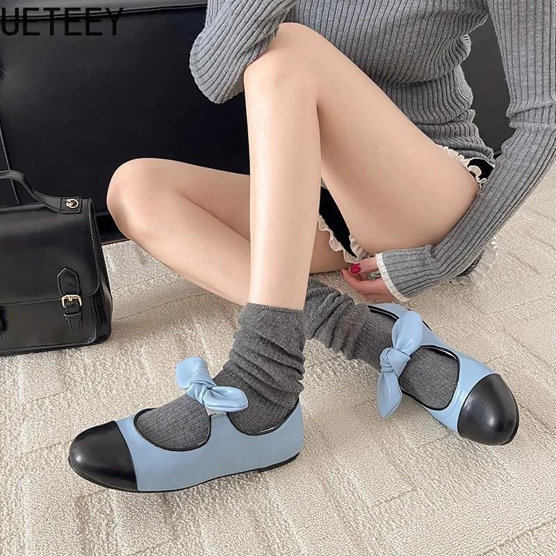 Fashion Designer Butterfly-knot Women Mary Jane Shoes Fashion Shallow Slip On Shoes Ladies Casual Outdoor Soft Sole Ballerina Shoes