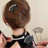 Pearl Fan Hair Stick U-shaped Hanfu U Shape Hairpin Antique   For Girl