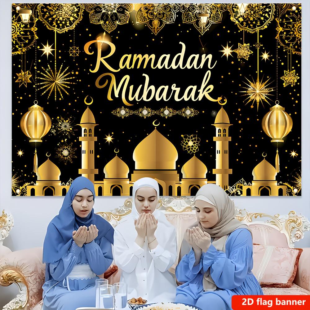 Eid Mubarak Party Banner, Polyester Fabric, for Bedroom Living Room Party Decor