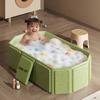 Kids Foldable Baby Bathtub Large Toddler Bath Basin with Drainage System Adjustable Support Angle