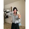 Fashion fungus lace slim knit sweater, autumn 2025 new waist V-neck women's sweater 11950
