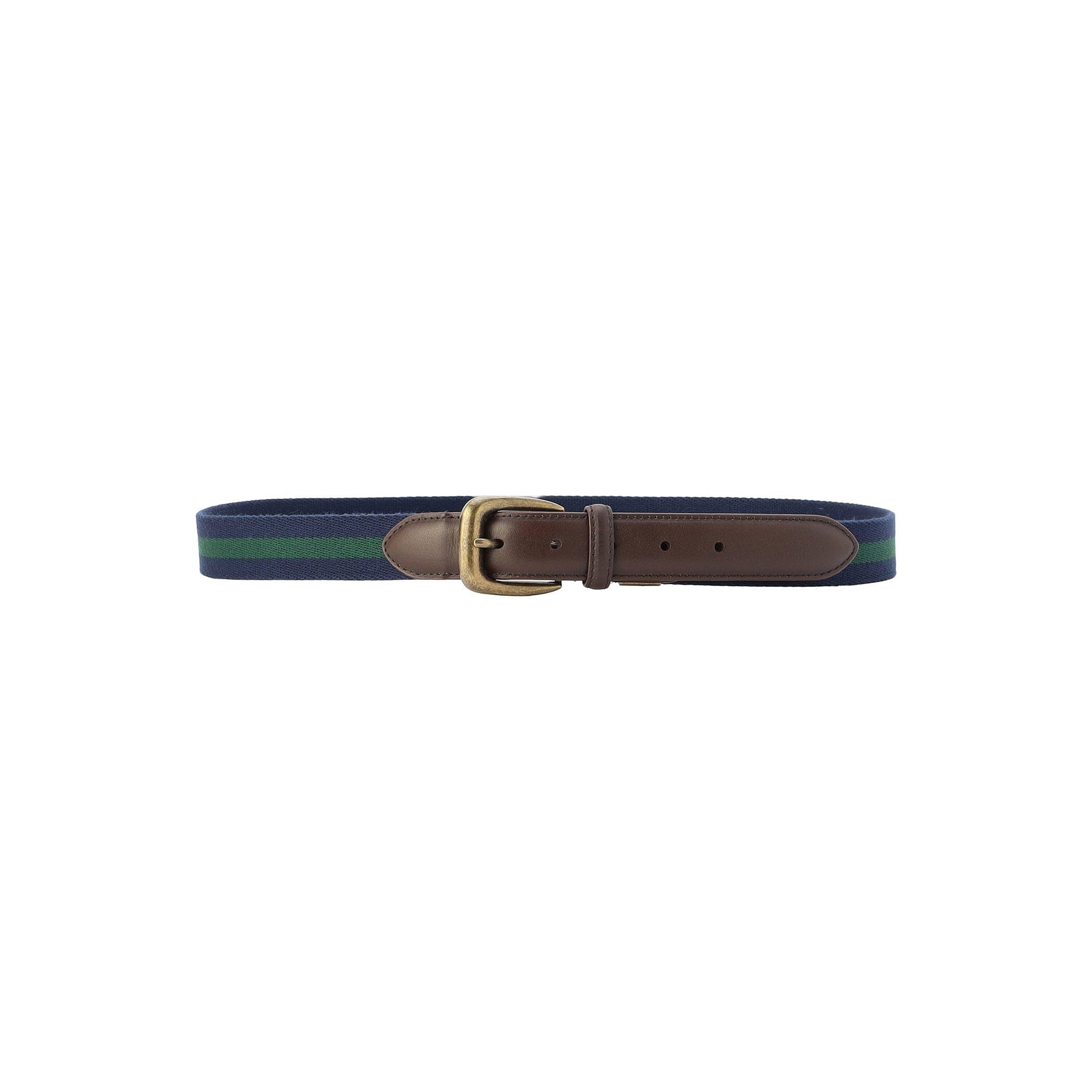 [Comme Ca Ism] Ivy Tape Belt 47-87YO12-206 Navy x Green F