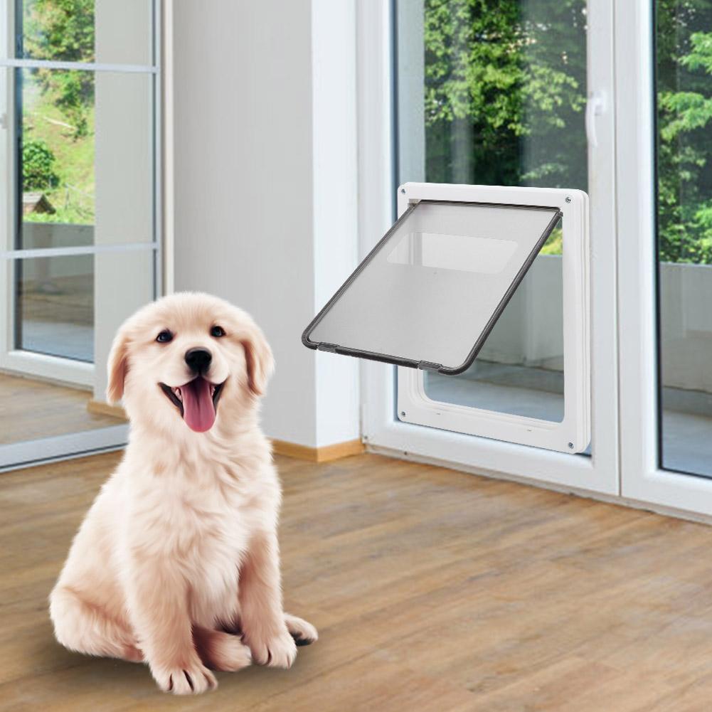Quality Pet Dog Cat Safe Door Freely Enter Out for Doors Wall Easy Installation(white)