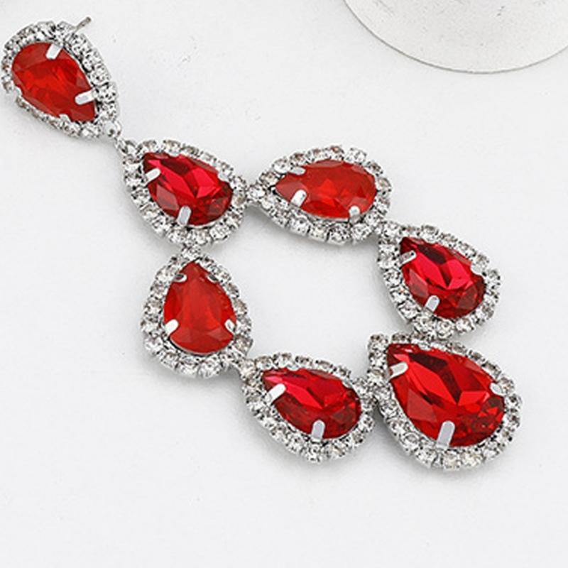 Orecchini Pendenti Tripli a Goccia Scintillanti con Cristalli Gioielli Pendenti Orecchini a Goccia con Strass Per Donna