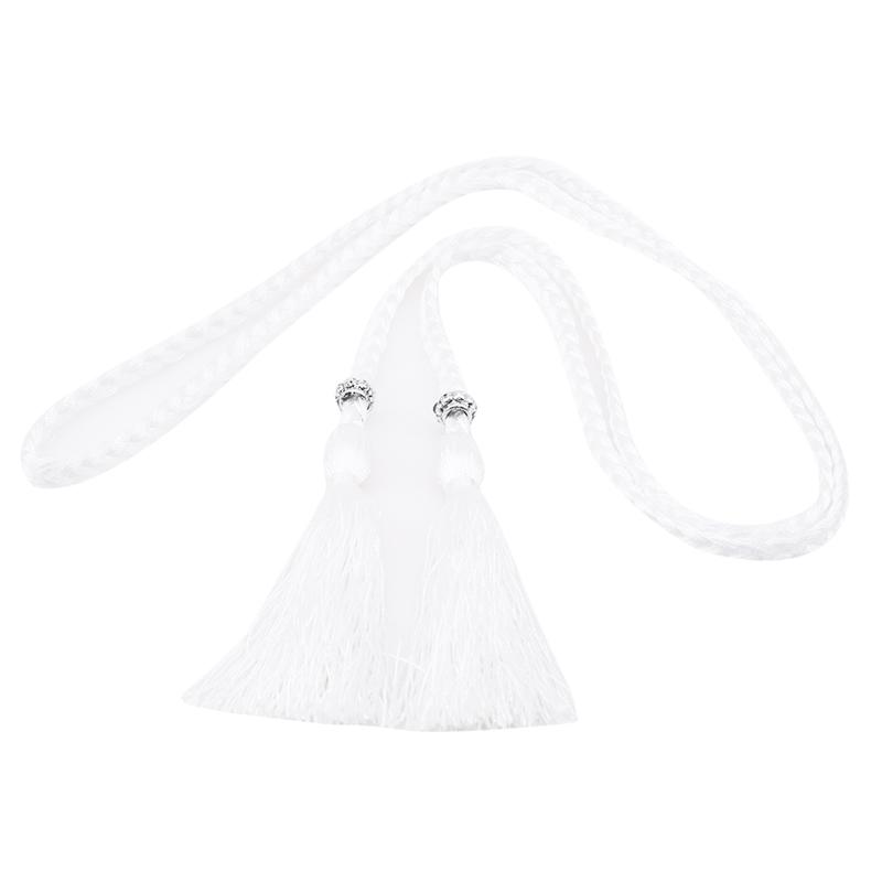 Women's Braided Tassel Waist Belt Bohemian Rope Belt with Tassel Ends Simple All-Match Ethnic Waistband for Dress Jeans Tunic