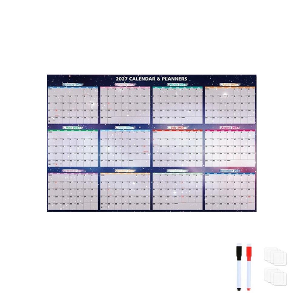 Foldable 2027 Wall Calendar Large Size Calendar Planner Sheet Full Year Planner Family Planning