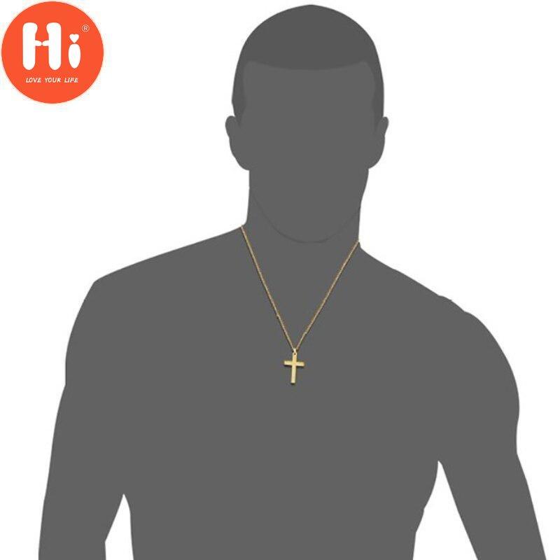 Hi Vintage Cross Pendant Necklace Stainless Steel Necklace New Design Black Chain Pendant Necklace Men