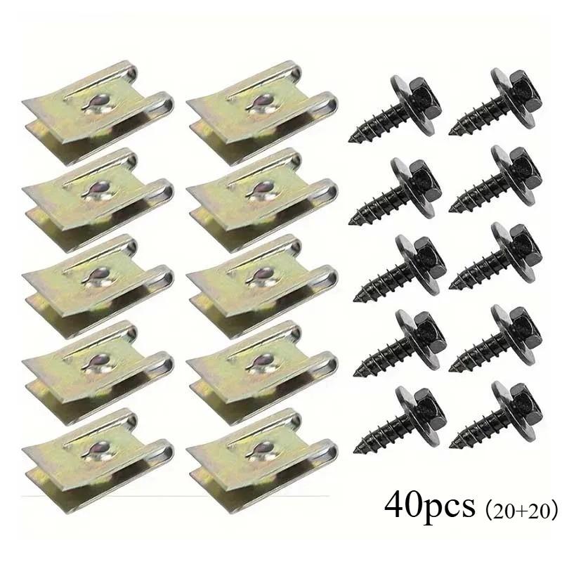 Metal U Clips for Car Modification Screw Base Fasteners Fender Bumper Protection Trim Installation