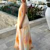 Women's Spring New, European and American Dresses, Fashion Temperament Printed Backless Dresses